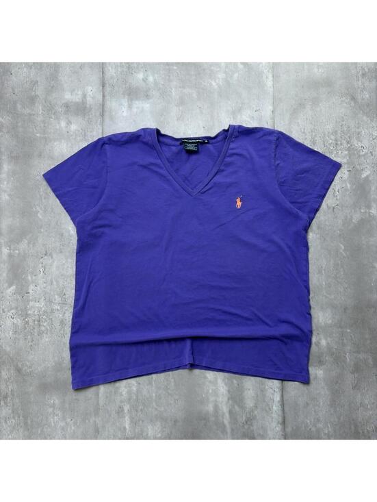 Polo Ralph Lauren Tops - Y2K Purple Polo Ralph Lauren V-Neck T-Shirt